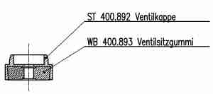 Ventilkappe komplett WB 400 891-U
